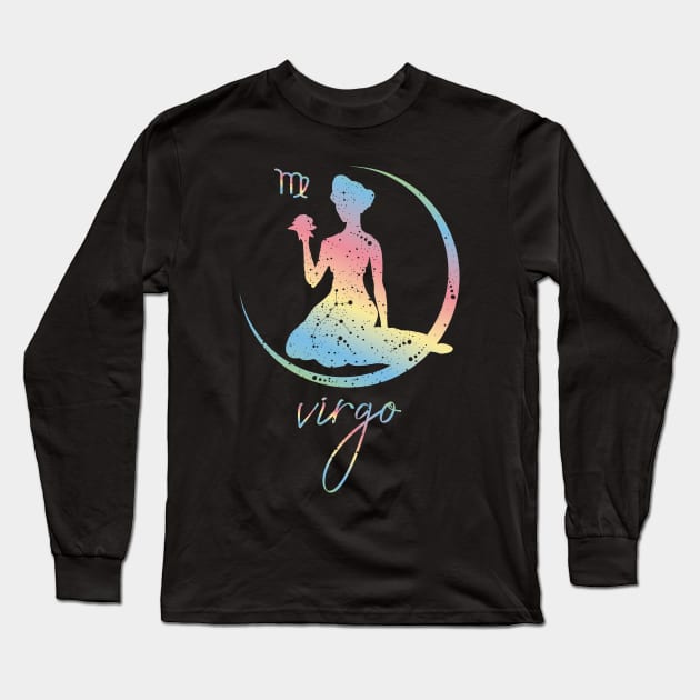 Virgo Zodiac Long Sleeve T-Shirt by Moon Phase Design